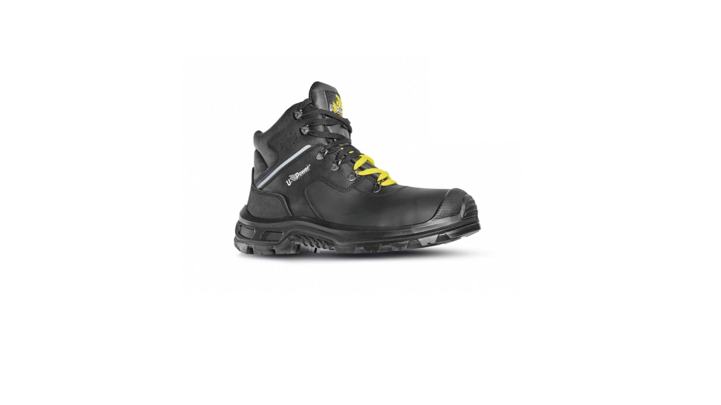 U Group BAU & BUILDING Men's Black, Yellow Composite Toe Capped Safety Shoes, UK 6, EU 39
