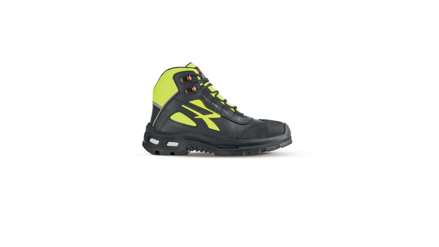 U Group Red Over Unisex Black, Yellow Composite Toe Capped Safety Shoes, UK 6, EU 39