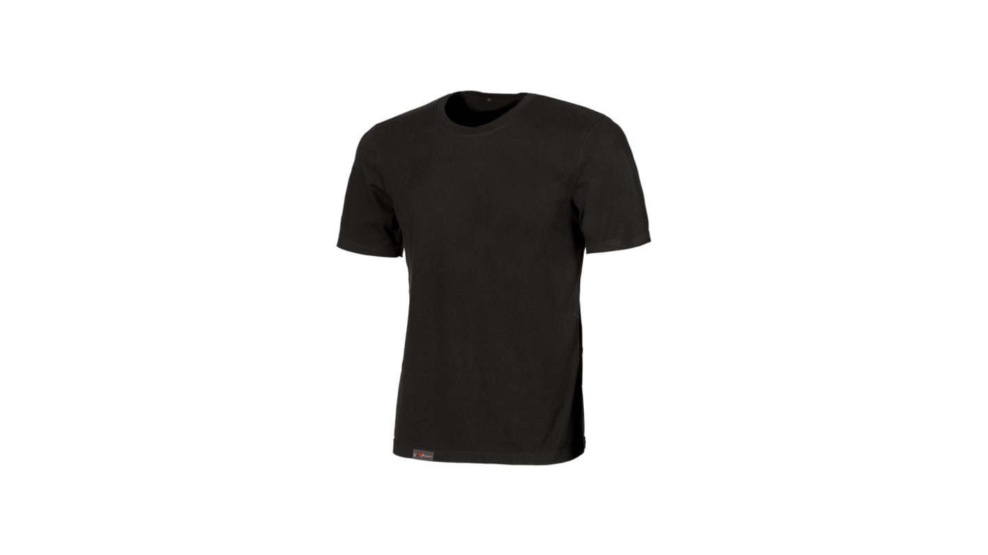 Camiseta de manga corta U Group, de 10 % viscosa, 90 % algodón, de color Negro, talla XXL