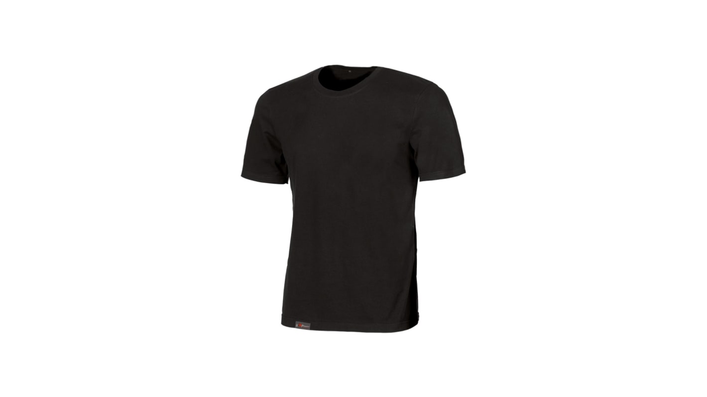 Camiseta de manga corta U Group, de 10 % viscosa, 90 % algodón, de color Negro, talla XL