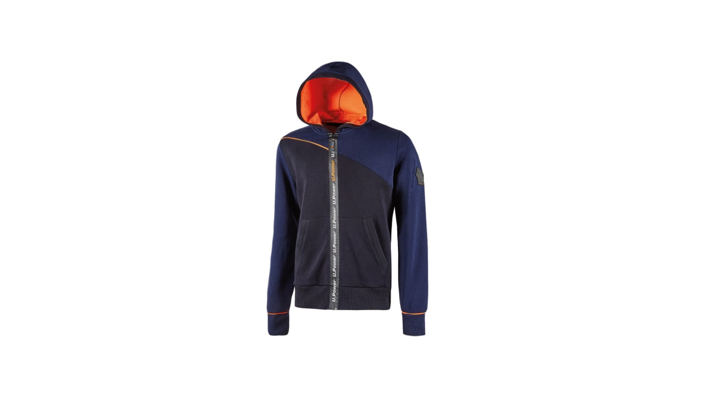 Sudadera de trabajo con capucha U Group de color Azul, talla L, para Hombre, serie Enjoy, 35 % poliéster, 65 % algodón