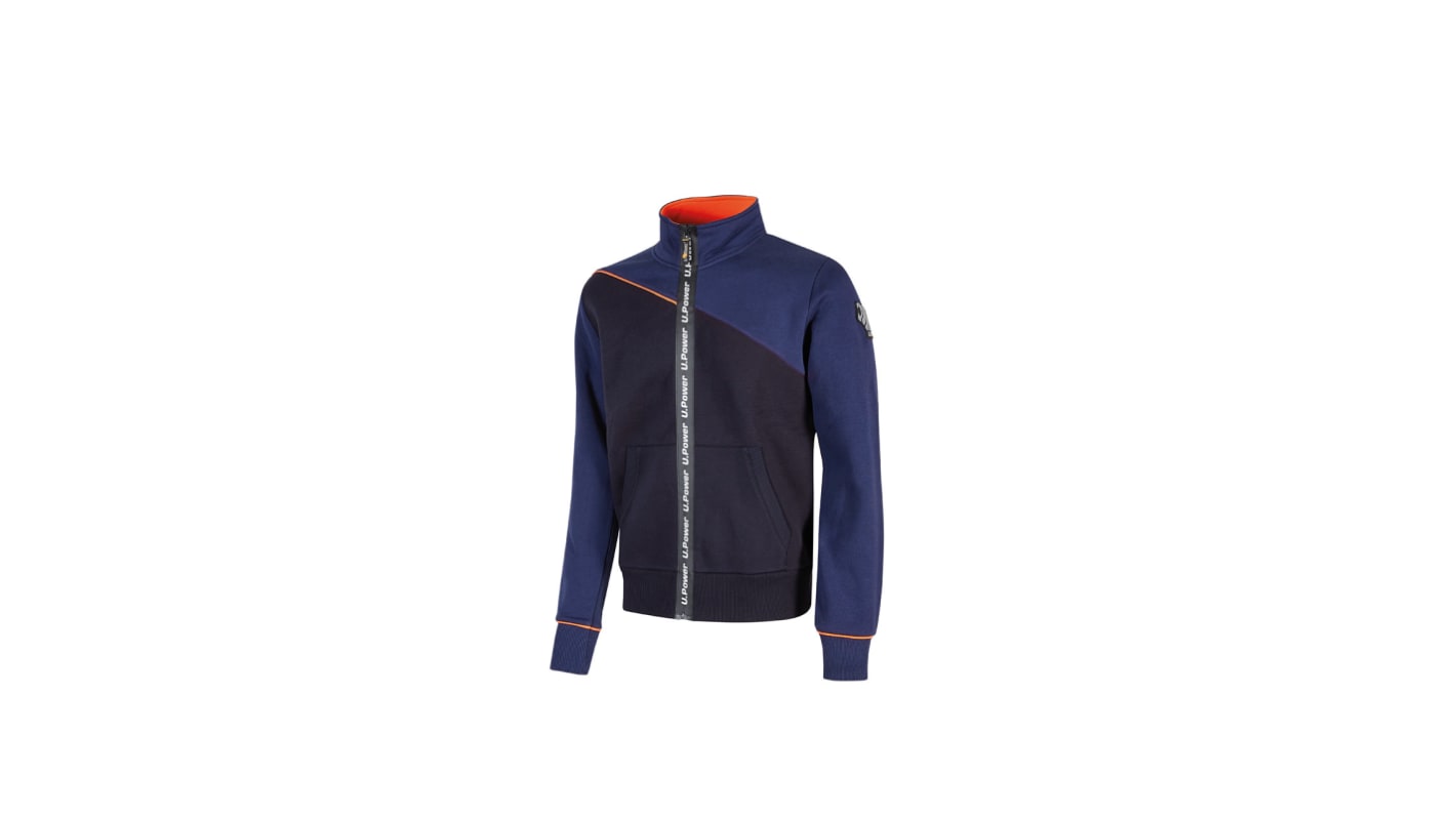 Felpa con cappuccio da lavoro U Group Enjoy per  Unisex, col. Blu, M, in 35% Poliestere, 65% Cotone