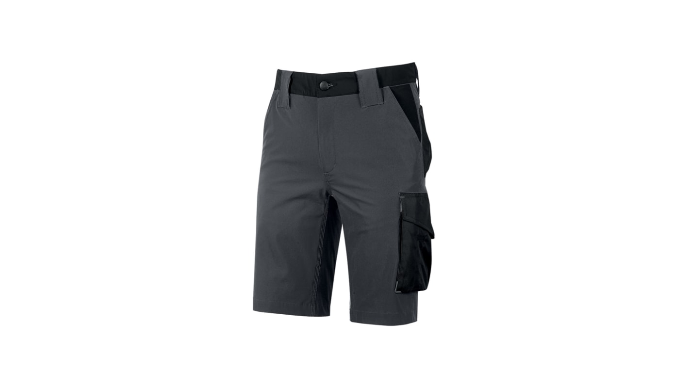 Pantalones cortos de trabajo Unisex U Group de 14 % Spandex, 86 % nylon de color Gris