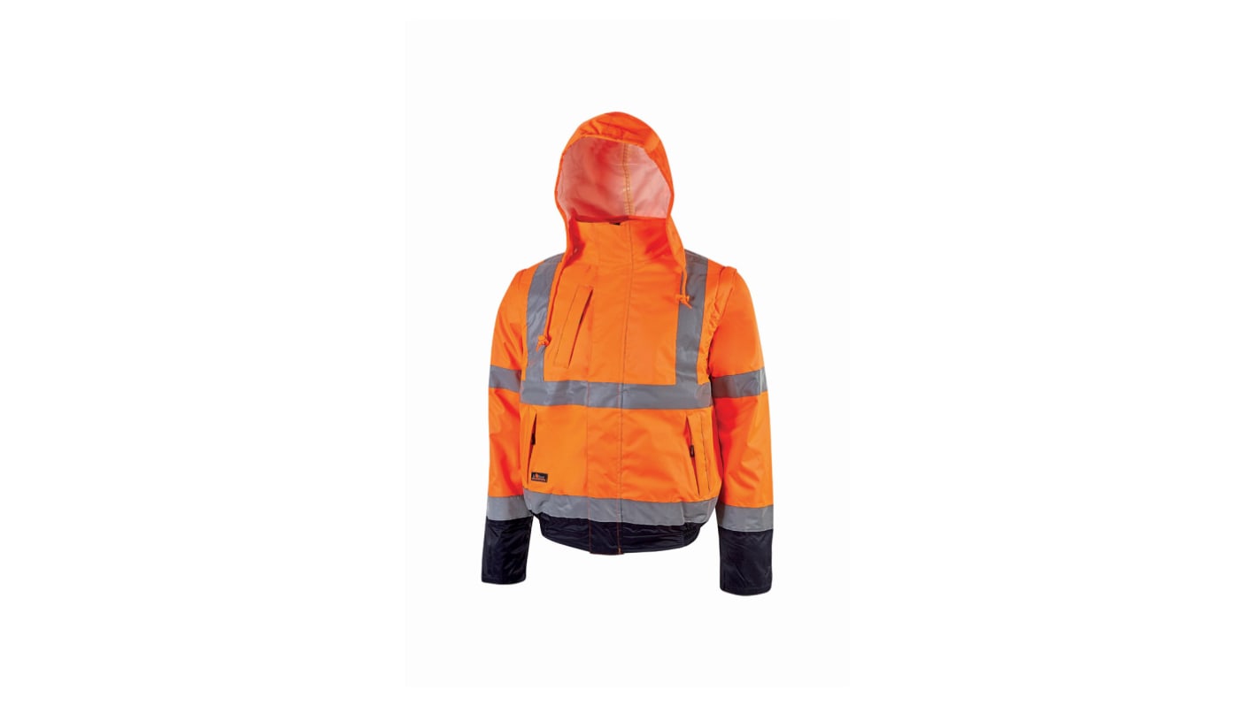 Chaqueta acolchada tipo aviador de alta visibilidad Unisex U Group de color Naranja, talla XXL