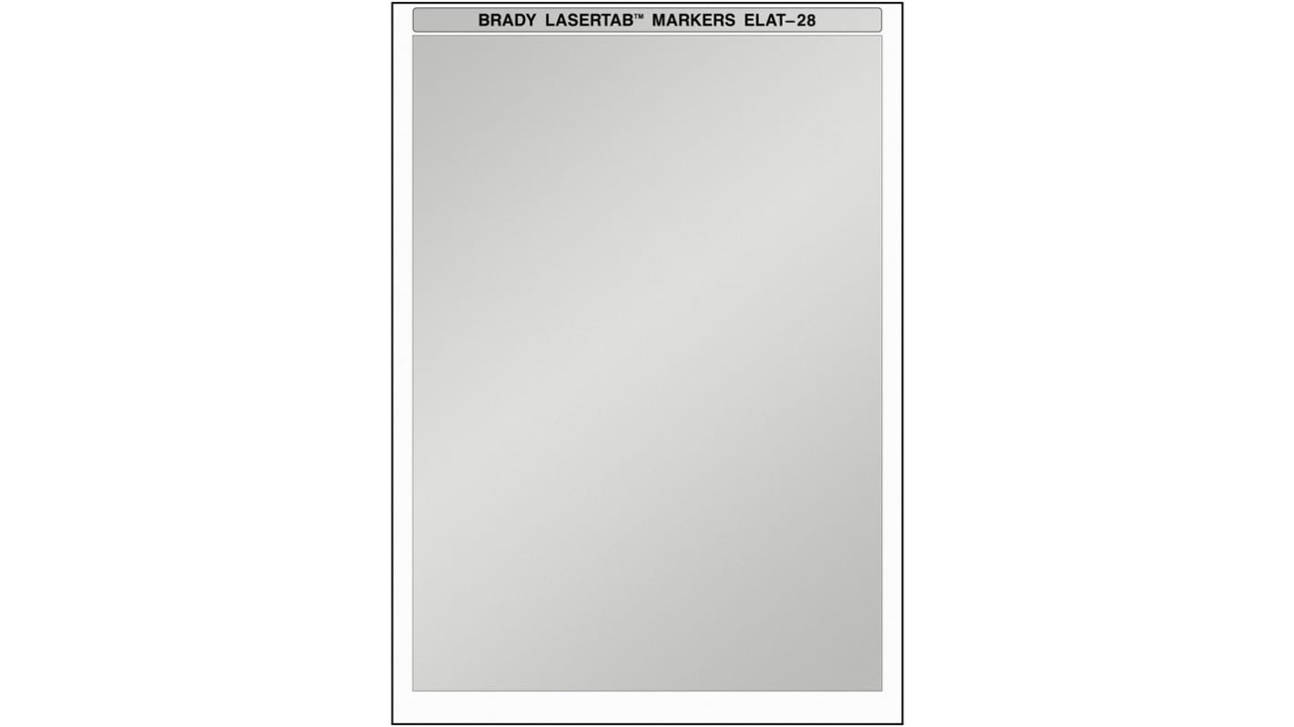 Brady LaserTab Silver Label Roll, 210mm Width, 297mm Height, 25Per Roll Qty
