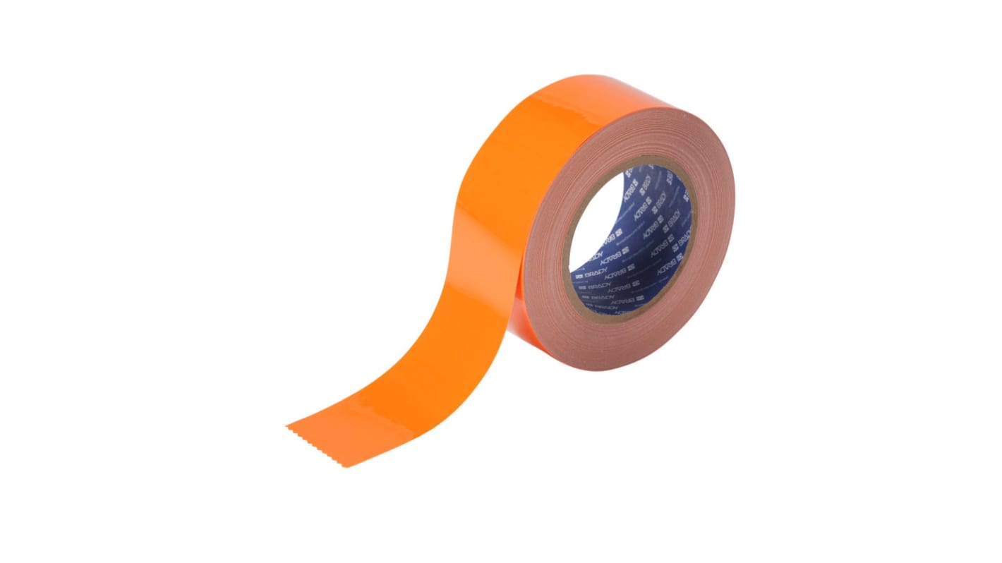 Brady Gummi Bodenmakierung Orange Typ Klebeband für Fußböden, Stärke 0.2mm, 50.8mm x 30.48m