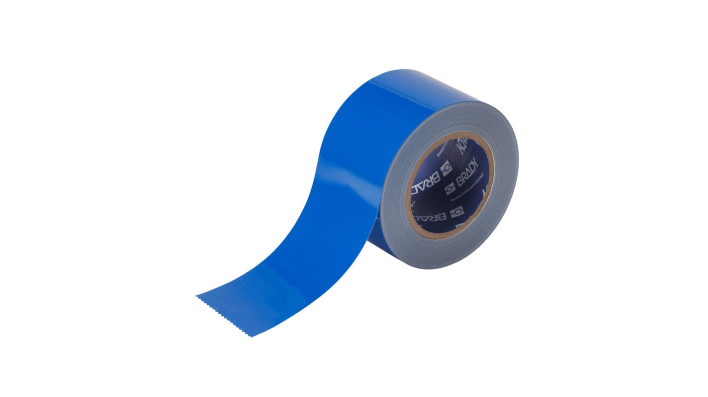 Brady Gummi Bodenmakierung Blau Typ Klebeband für Fußböden, Stärke 0.2mm, 76.2mm x 30.48m