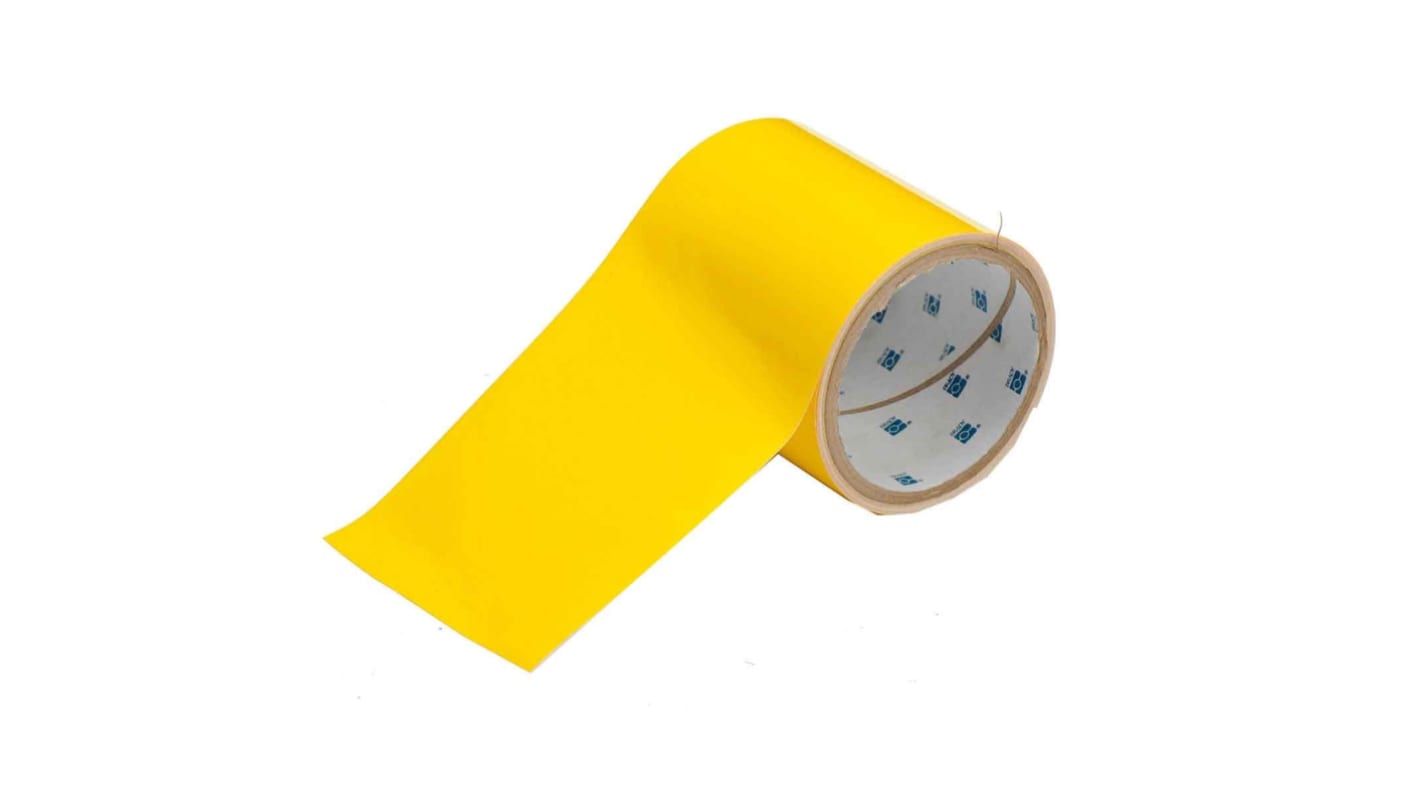 Nastro per marcatura pavimenti Giallo Brady, in Gomma, 101.6mm x 30.48m