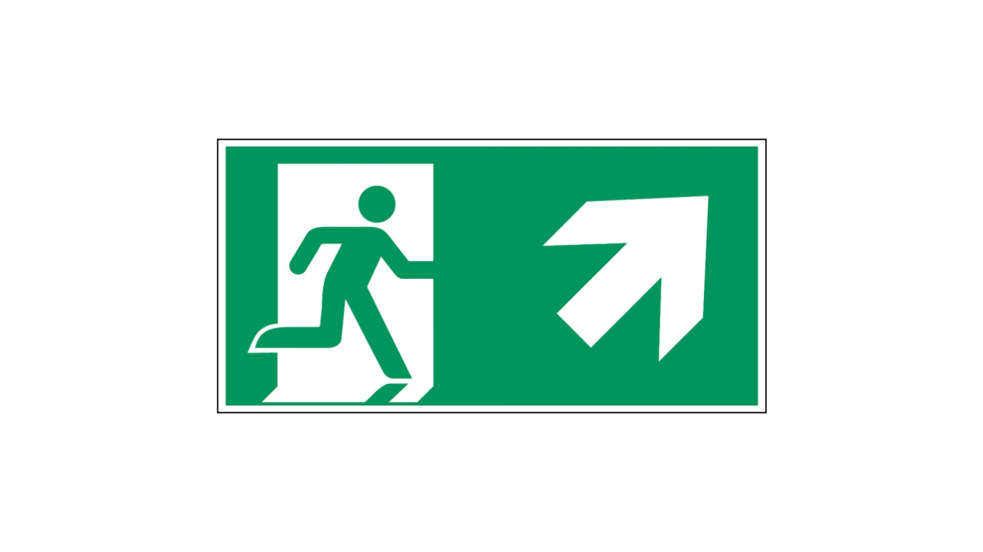 Polyester Emergency Exit Right, None,  With Pictogram Only, Exit Sign