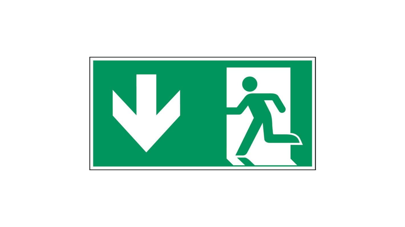 Polyester Emergency Exit Left, None,  With Pictogram Only, Exit Sign