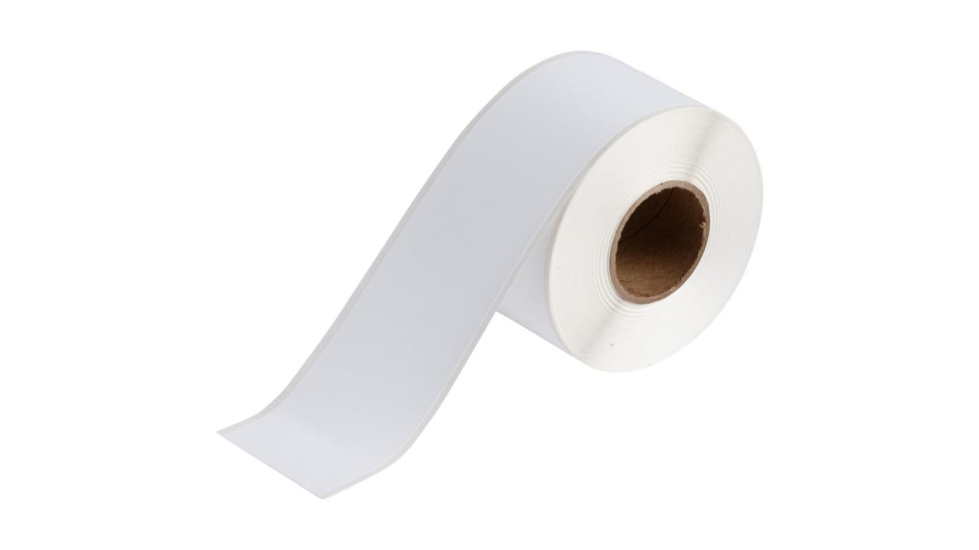 Brady BradyJet on White Label Printer Tape, 30.48 m Length, 57.15 mm Width