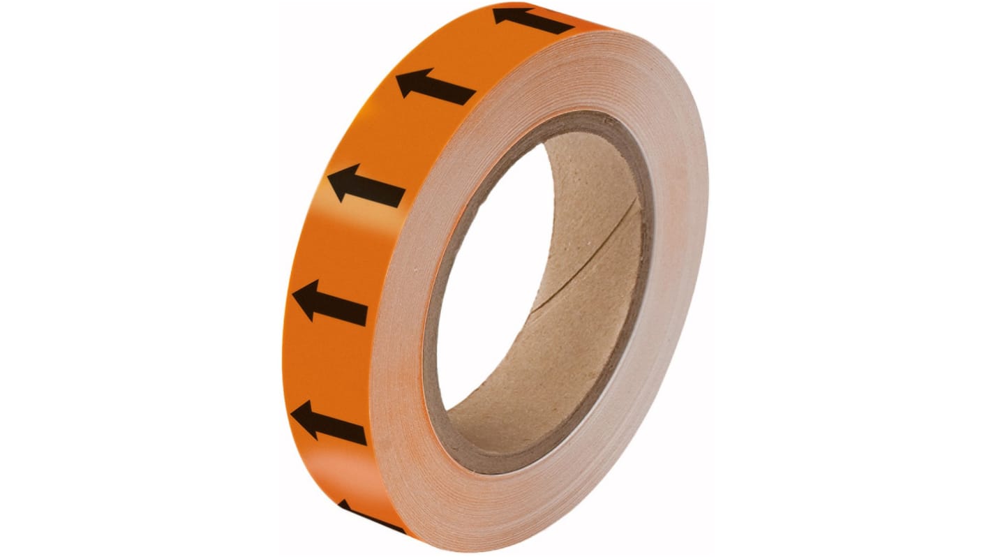 Brady, Reflekstape, Polyester, Klæbemateriale: Akryl, 33.00m, Bredde: 25.00mm, Sort, Orange Farve