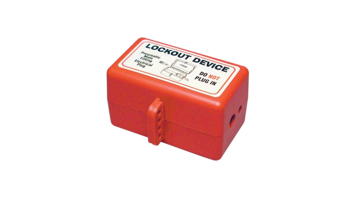 Brady Red 1-Lock Polystyrene Plug Lockout, 7.87mm Shackle