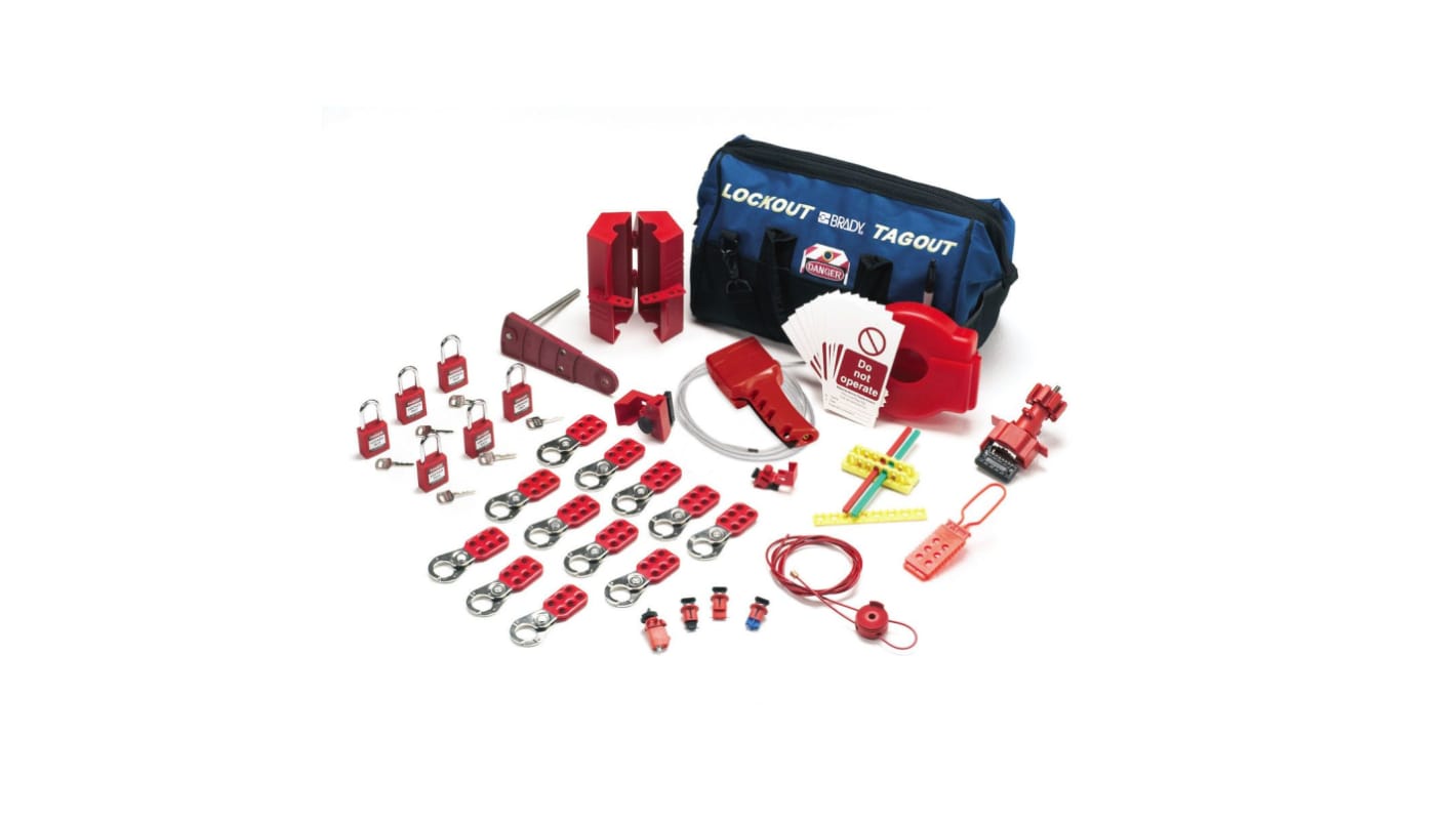 Brady Red, Silver Lockout Kit