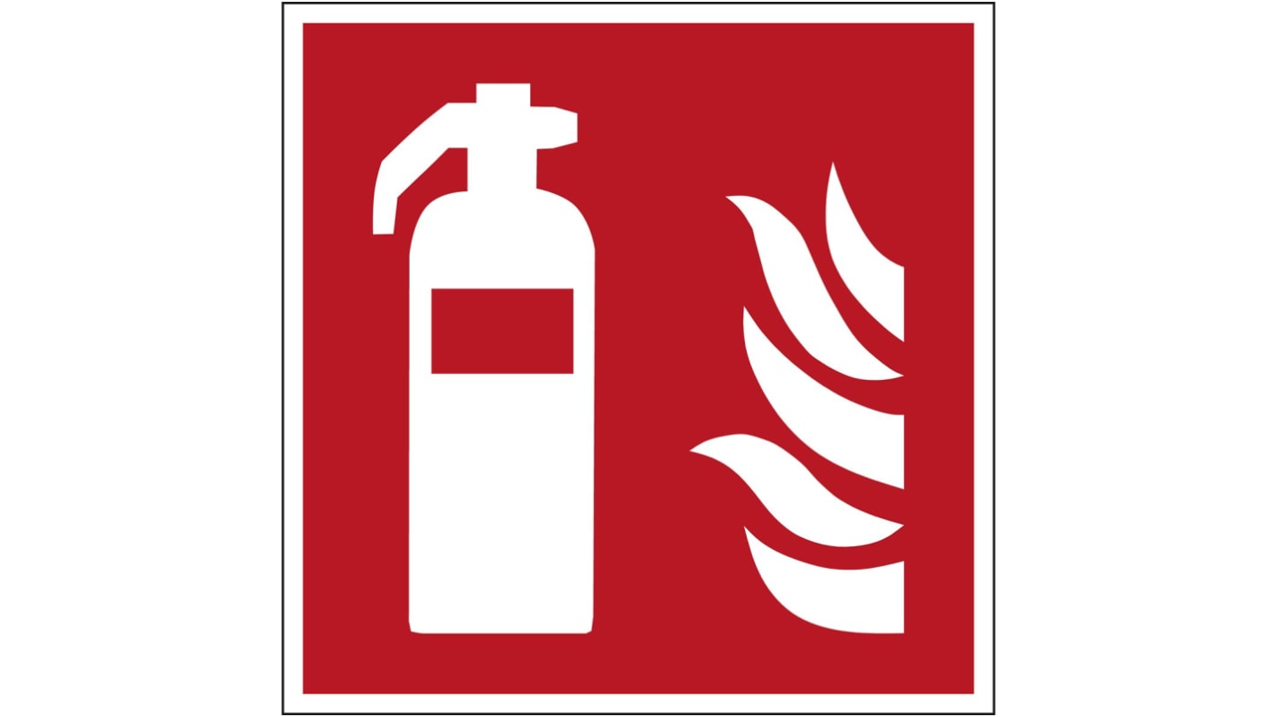 Polyester Fire Safety Sign, None With Pictogram Only Text Self-Adhesive