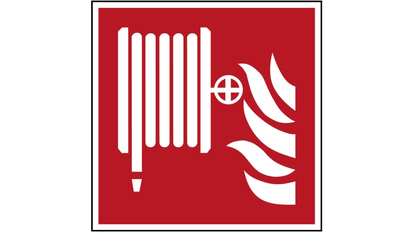 Polyester Fire Safety Sign, None With Pictogram Only Text Self-Adhesive