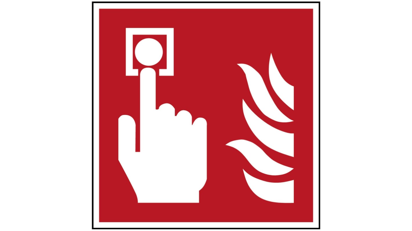 Polyester Fire Safety Sign, None With Pictogram Only Text Self-Adhesive