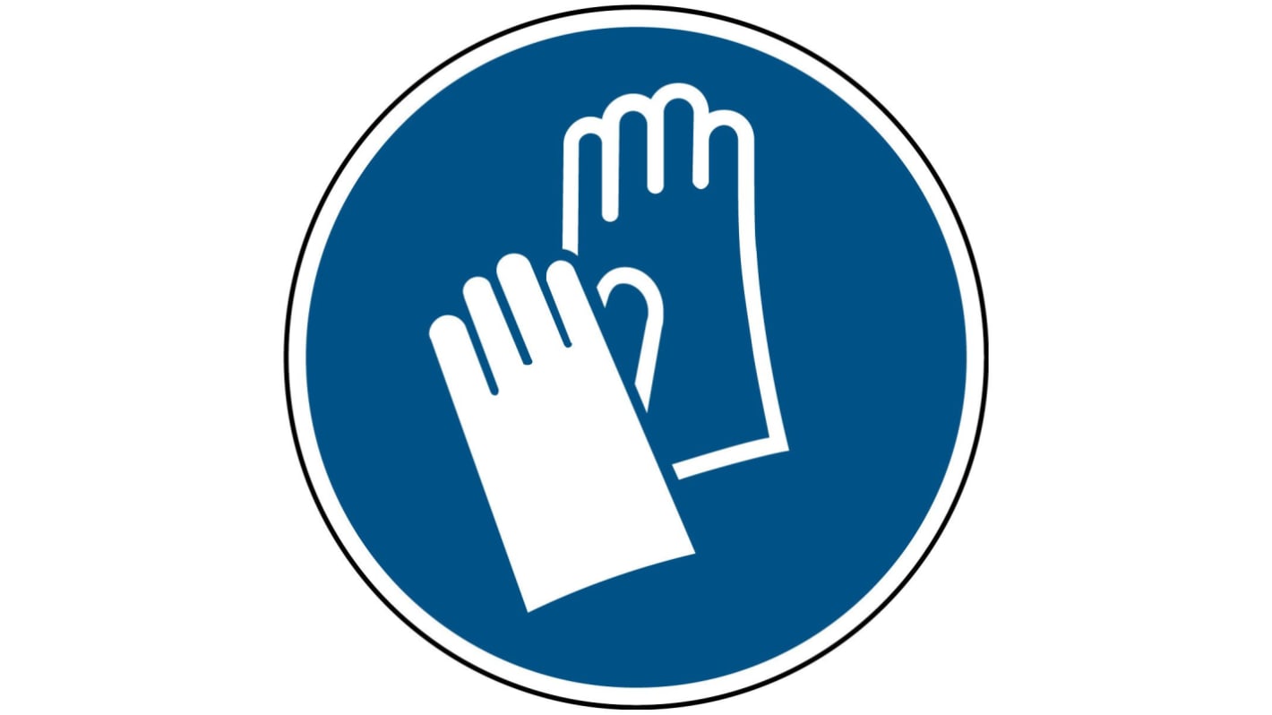 Brady Gebotszeichen mit Piktogramm: Schutzhandschuhe, Laminierter Polyester B-7541, H 200 mm