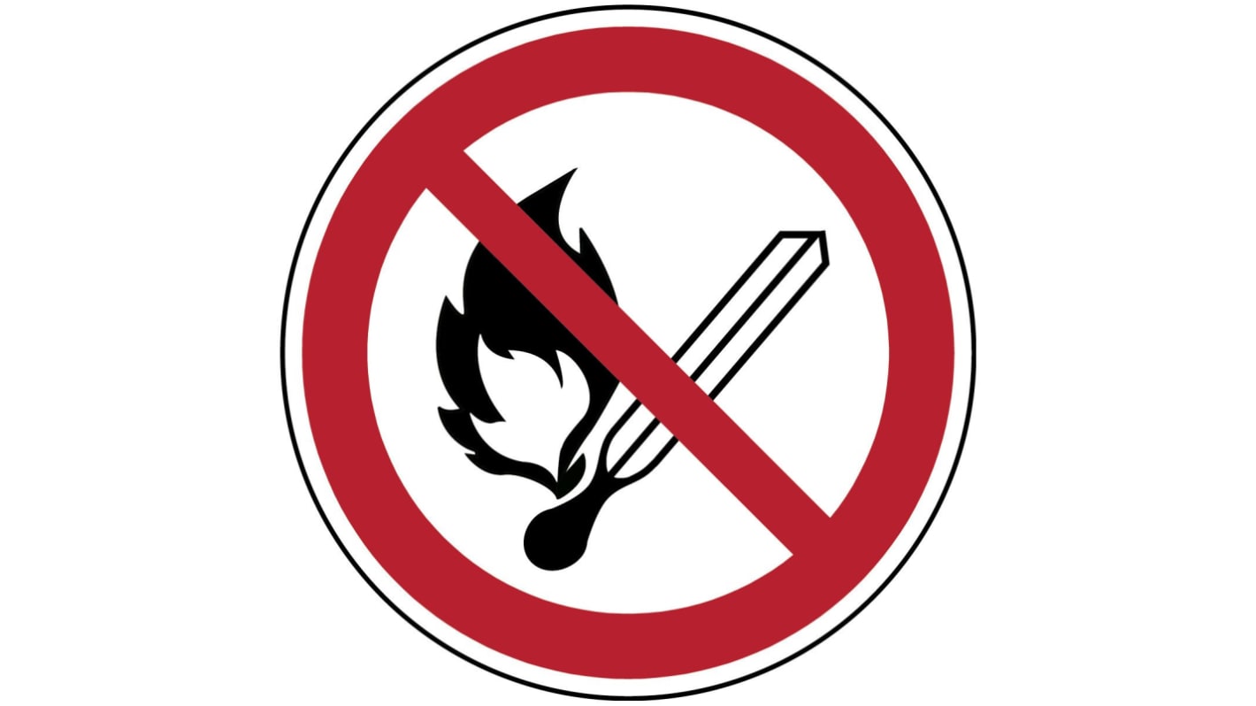 Brady Laminated Polyester B-7541 Mandatory No Open Fire Sign