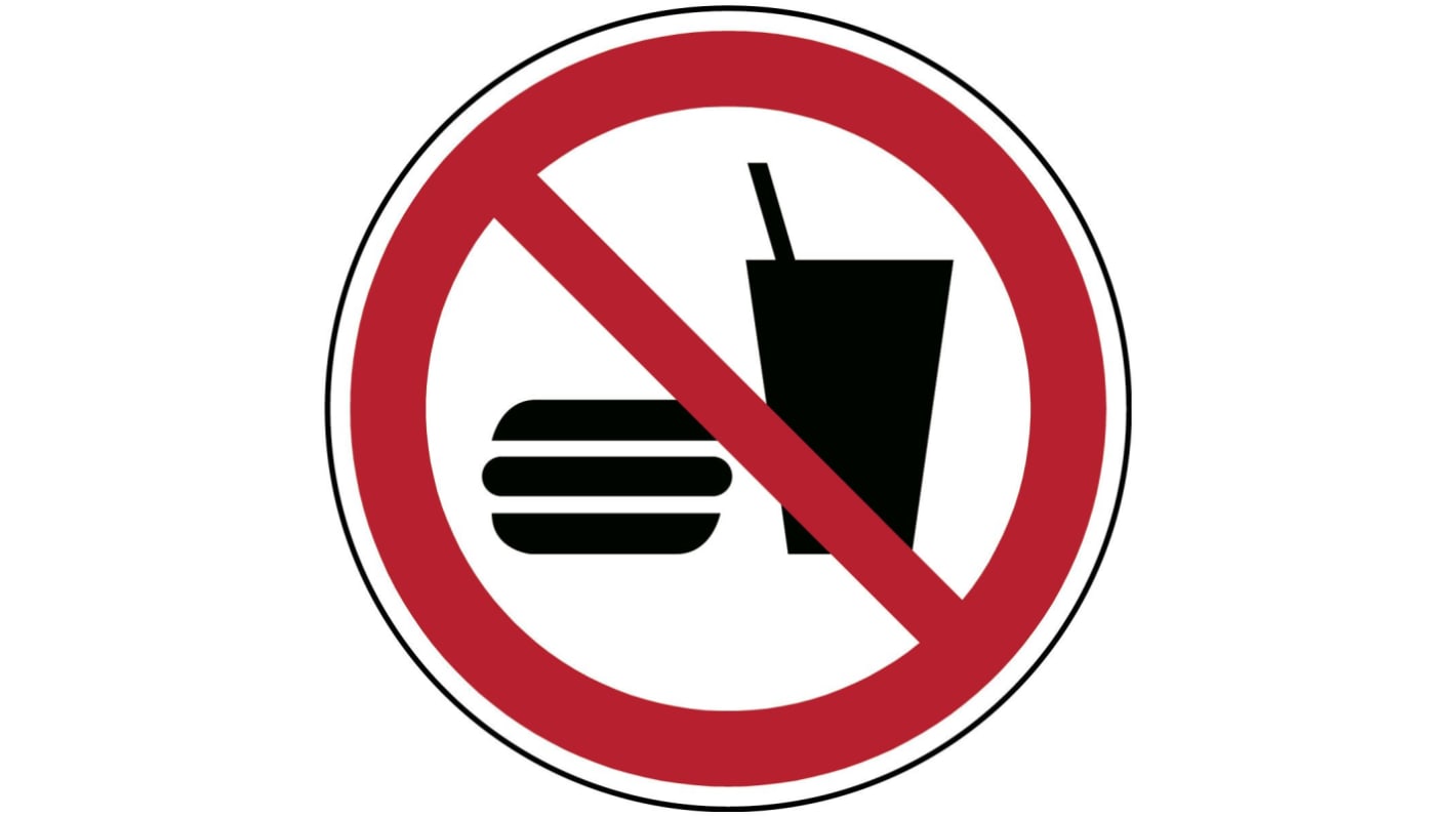 Brady Laminated Polyester B-7541 Mandatory No Eating Or Drinking Sign