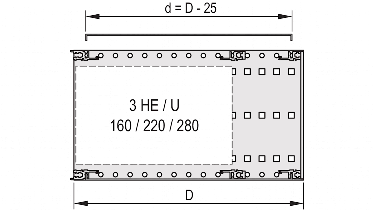 Panel stelażowy Płyta pokrywy do szafy RACK nVent SCHROFF 415mm