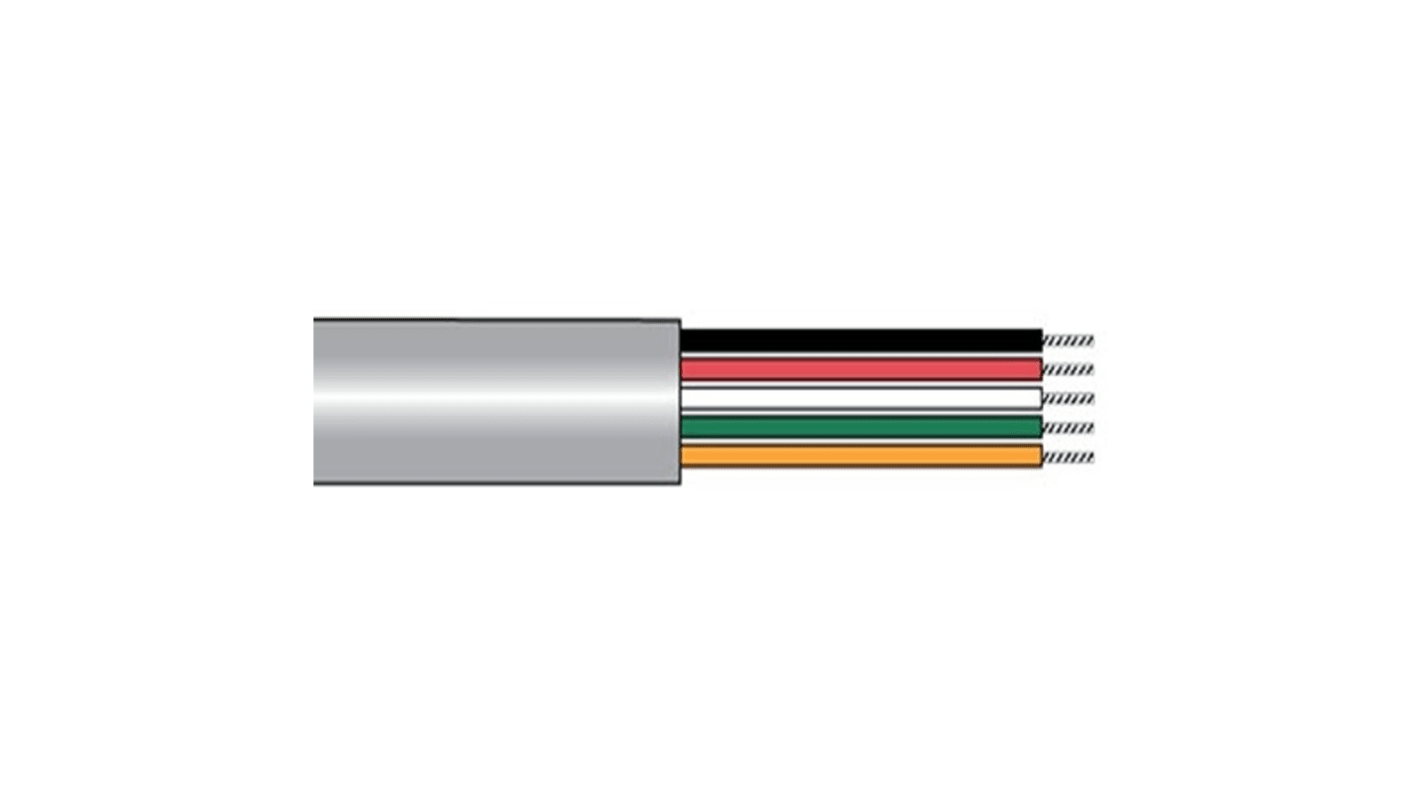 Alpha Wire Alpha Essentials Communication & Control Control Cable, 15 Cores, 0.34 mm², Screened, 500ft, Grey PVC