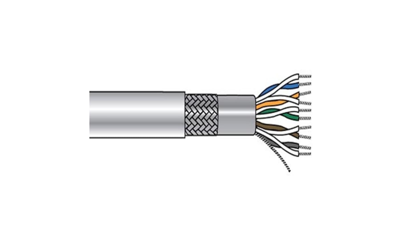 Alpha Wire 6230/15C Control Cable, 15 Cores, 0.25 mm², Screened, 1000ft, Grey PVC Sheath, 24 AWG