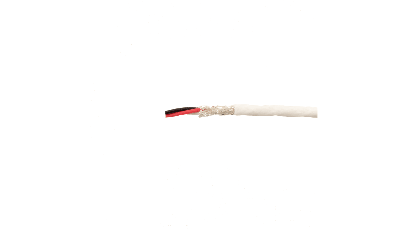 Alpha Wire Alpha Essentials Communication & Control Control Cable, 3 Cores, 0.34 mm², DEF STAN, Screened, 1000ft, White