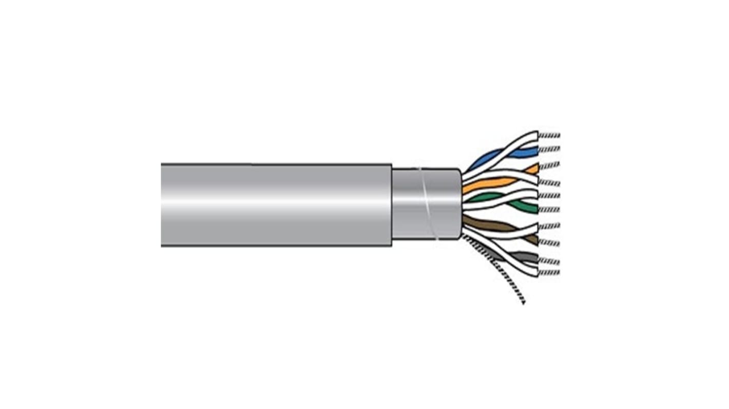 Alpha Wire Alpha Essentials Communication & Control Control Cable, 10 Cores, 0.25 mm², Screened, 500ft, Grey PVC