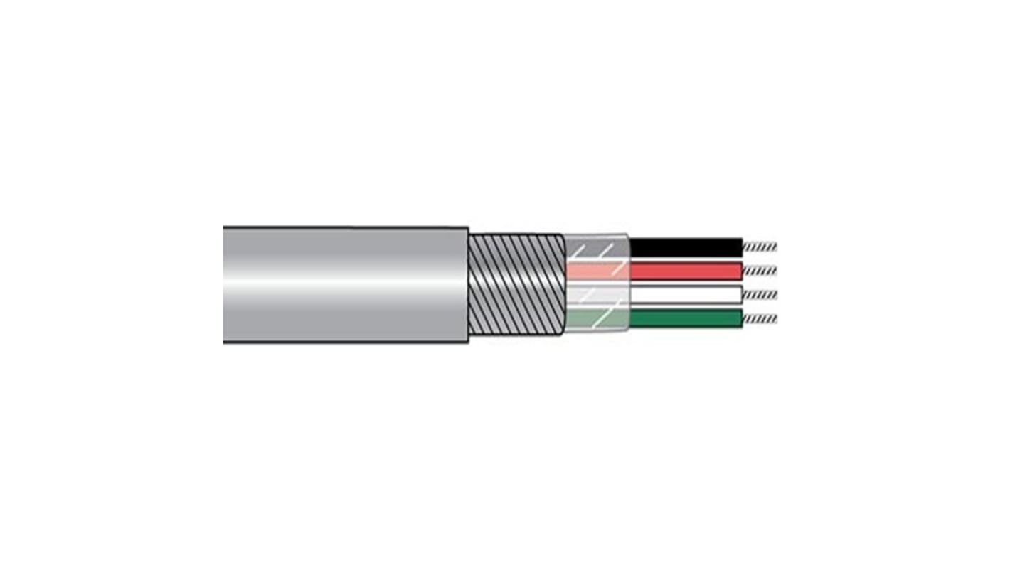 Alpha Wire Alpha Essentials Communication & Control Control Cable, 1 Cores, 0.35 mm², Screened, 500ft, Grey PVC Sheath,