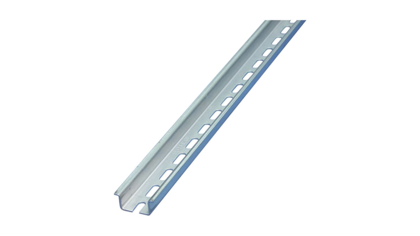 nVent ERIFLEX Steel Perforated DIN Rail, Top Hat Compatible, 2000mm x 7.5mm x 35mm