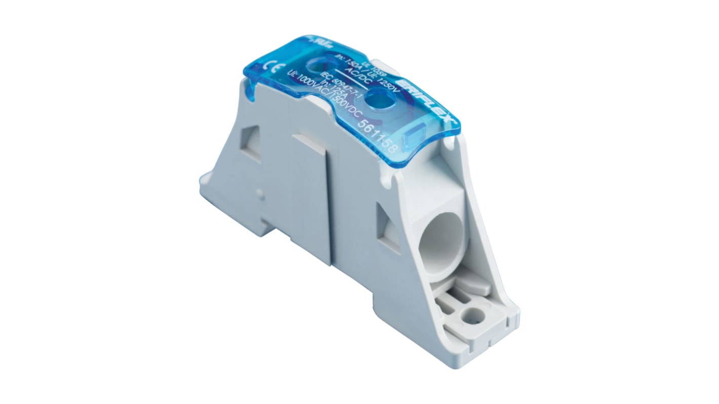 nVent ERIFLEX SB Series Terminal Block, 1-Way, 170A, 8 → 2 AWG Wire, Cage Clamp Termination