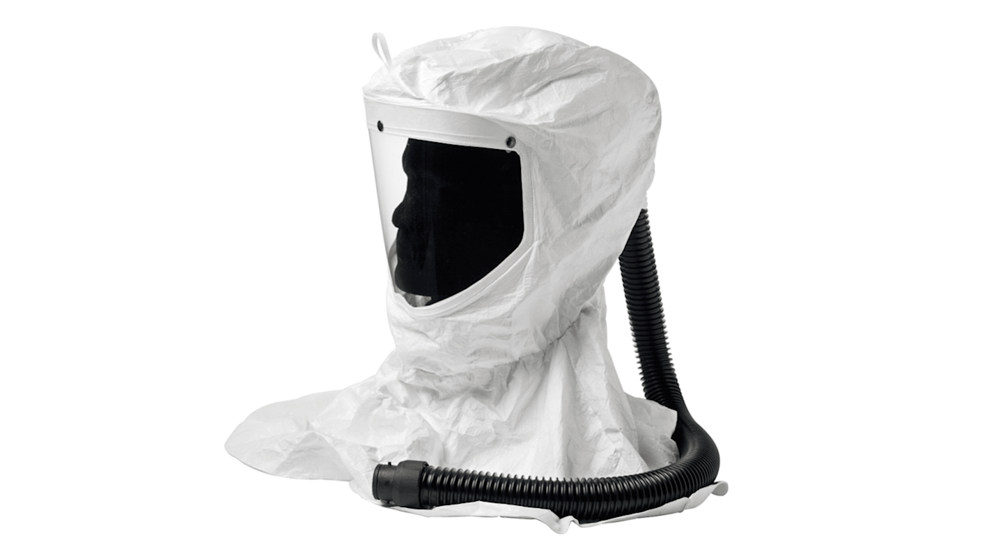 Sundstrom H06-5012 White PETG, Polypropylene Coated Non-Woven Polypropylene Protective Hood