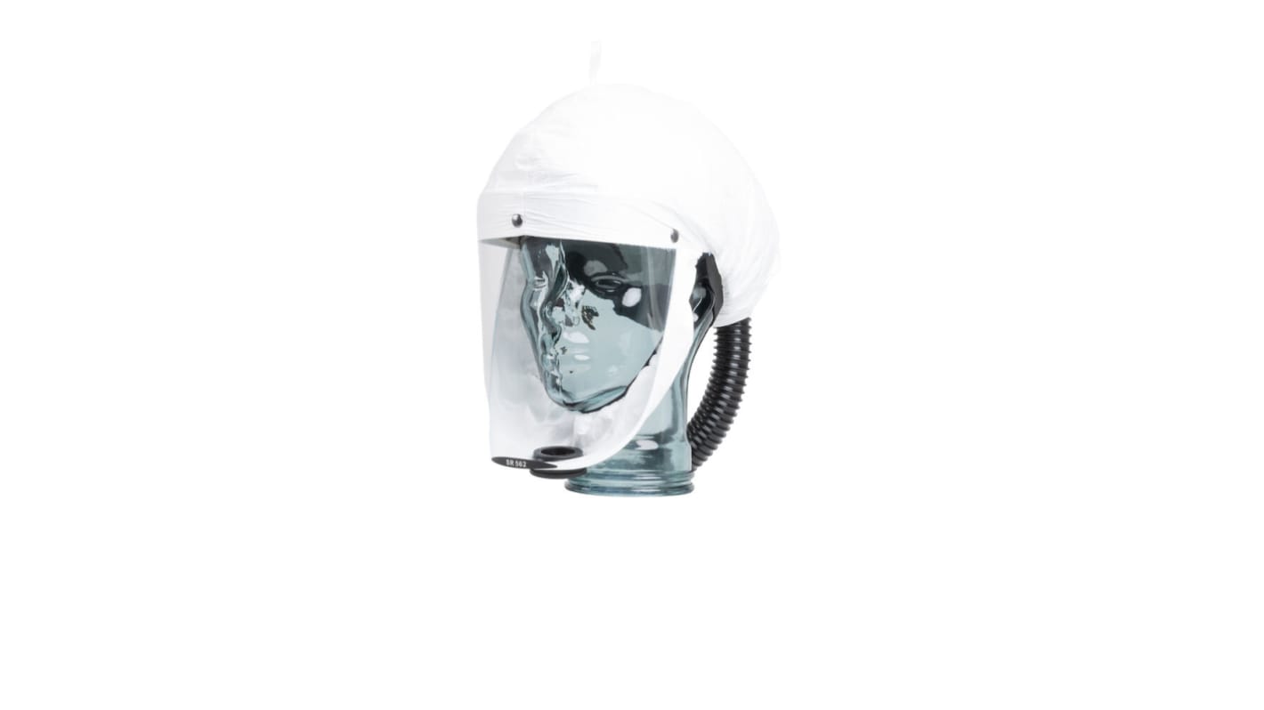 Sundstrom H06-5112 White PETG, Polypropylene Coated Non-Woven Polypropylene Protective Hood