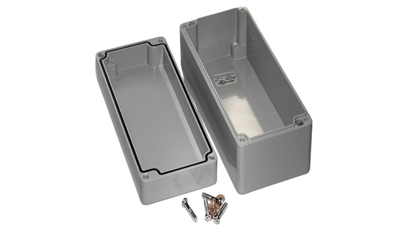 Hammond 1590Z Series Grey Aluminium Enclosure, IP68, Flanged, Grey Lid, 175 x 80 x 60mm