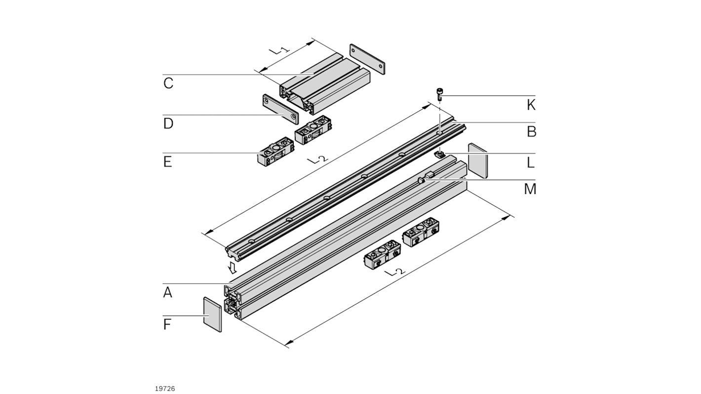 Bosch Rexroth LF6 Linearführung Lagerblock, 75mm x 23.5mm, Traglast 3.6kN