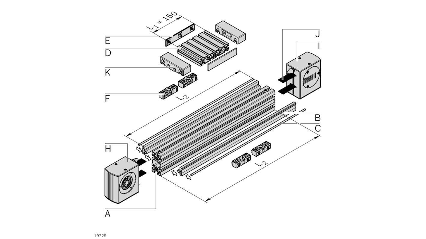 Bosch Rexroth Belt Connector Connecting Component, Strut Profile 8