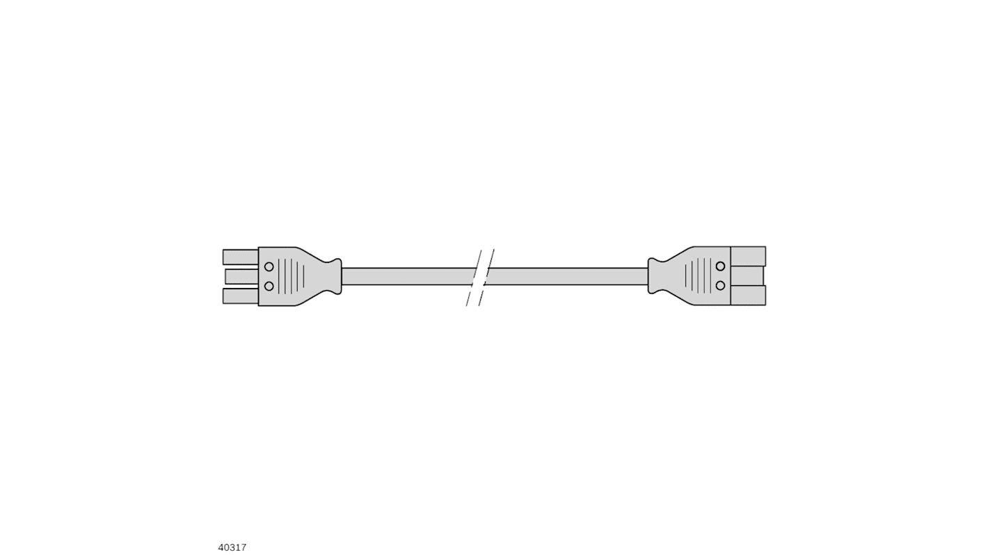 Bosch Rexroth Straight IEC C5 Socket to Straight IEC C5 Socket Power Cord, 2m