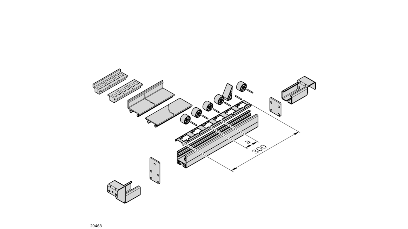 3842537964 | Bosch Rexroth 丸型 コンベアローラー フランジ 32 mm 32 mm 120 N ポリアミド 31 ...
