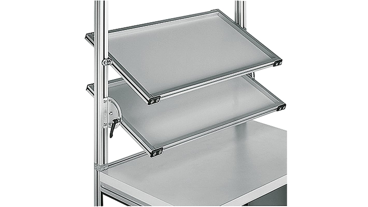 Bosch Rexroth PP Light Grey Modular Shelving Shelf, 855mm x 410mm