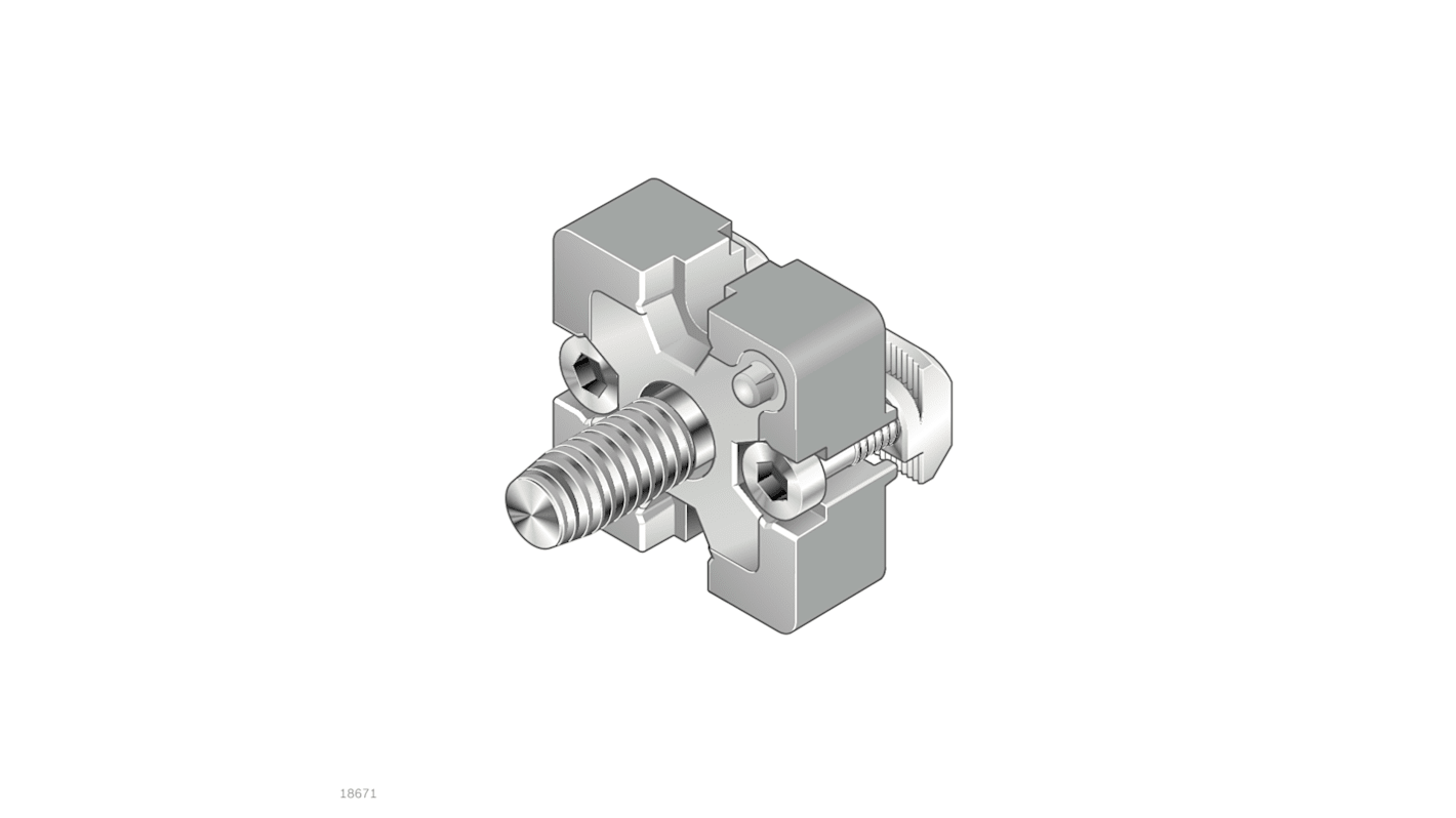 T-CONNECTOR 40X40 SILVER SET