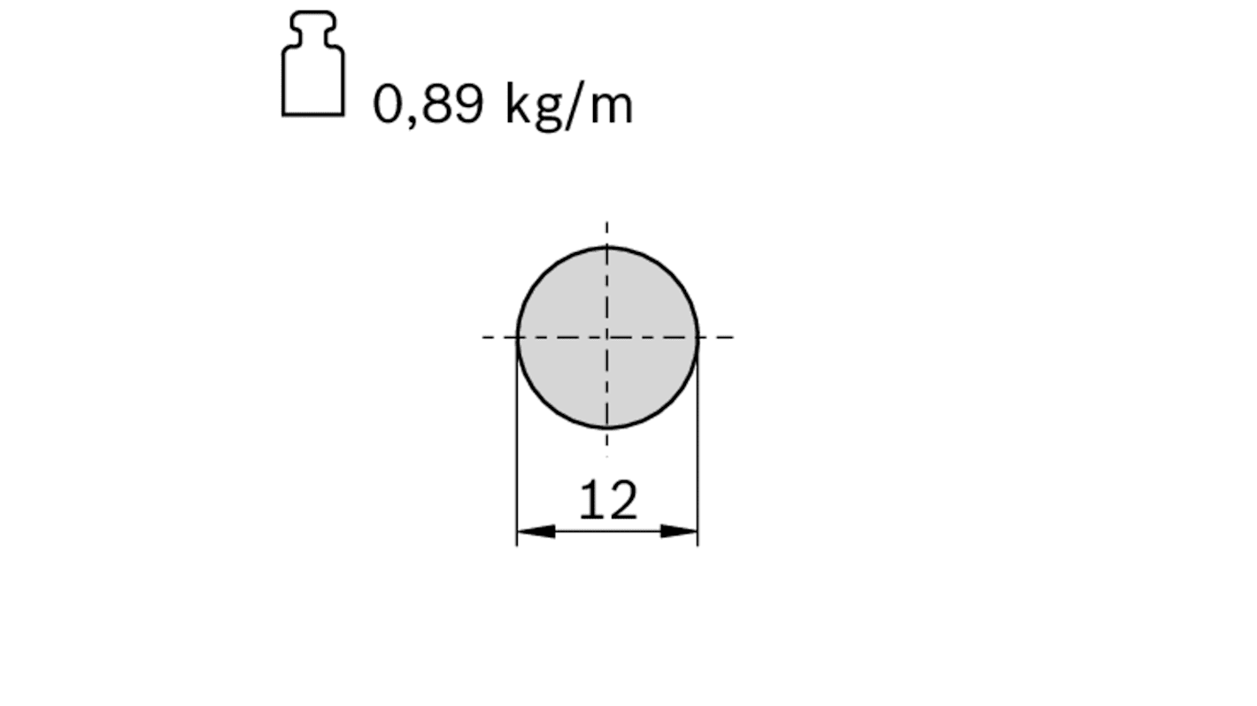 Bosch Rexroth Stab, Ø 12mm, Länge 2.9m