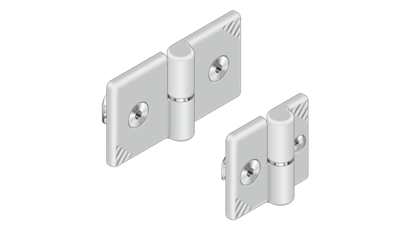 Bosch Rexroth Die-Cast Aluminium Flag Hinge with a Lift-off Pin, Screw Fixing, 80mm x 45mm x 5mm