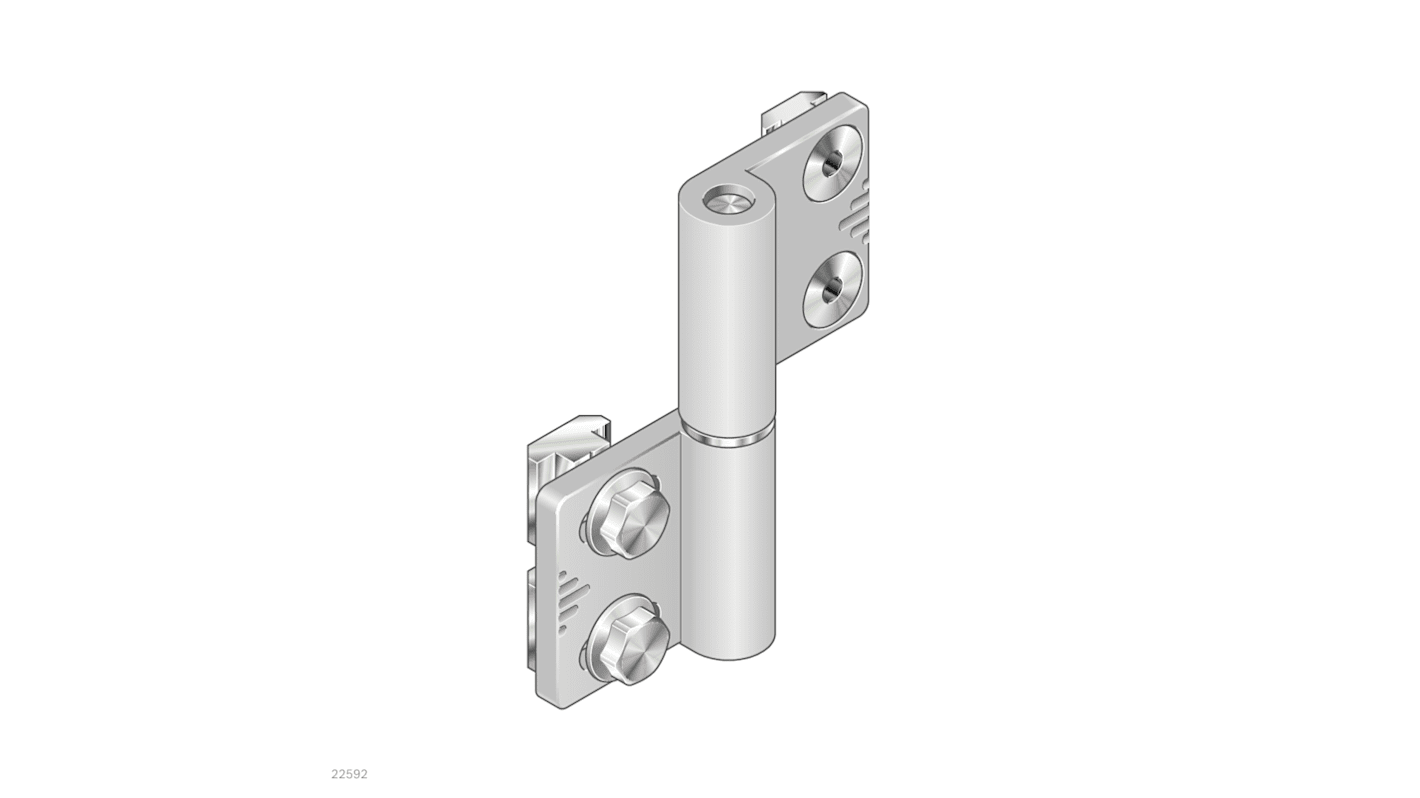 Bisagra ajustable Bosch Rexroth de Aluminio presofundido, dimensiones 85mm x 102mm x 10mm