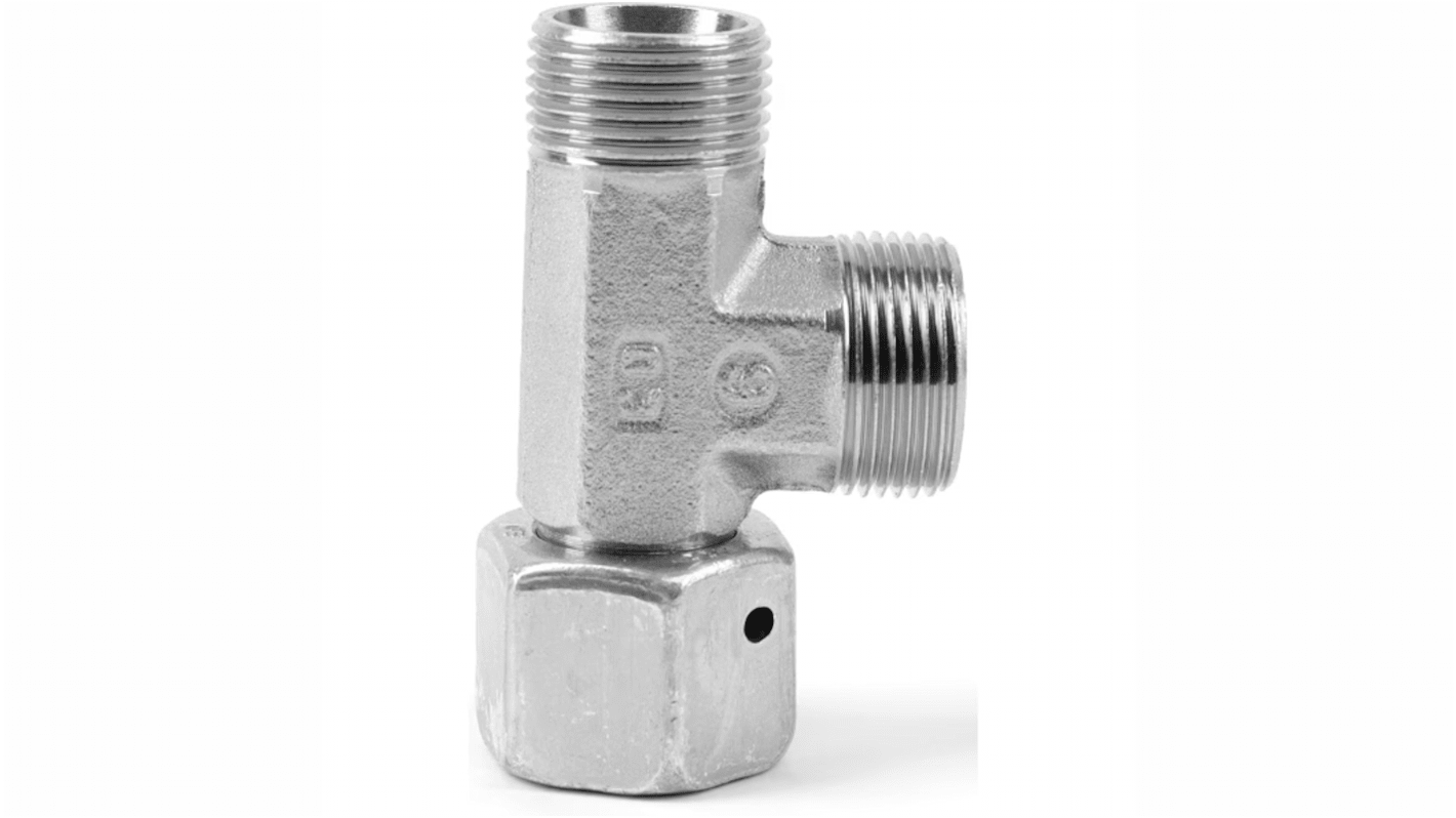 Parker Hydraulic Swivel Nut Tee 8 mm to 8 mm, EL08SOMDCF