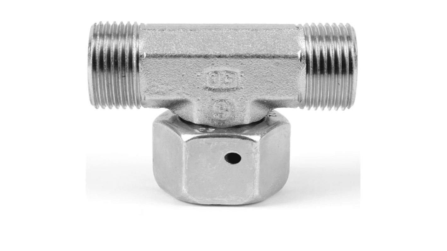 Parker Hydraulic Swivel Nut Tee 8 mm to 8 mm, ET08SOMDCF