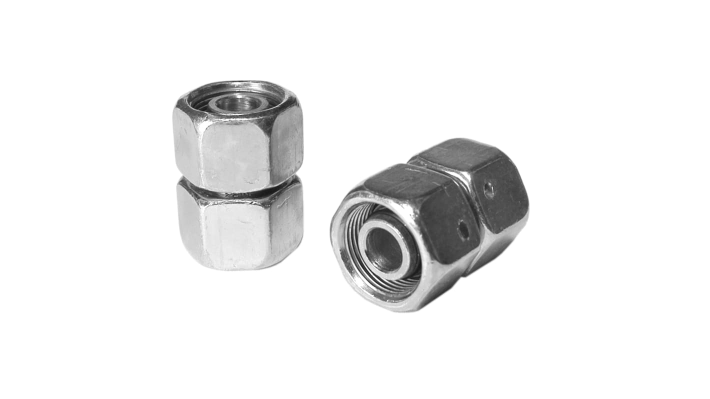 Racor hidráulico, Parker, GZ10SCF, Connector A Tubo 10, Connector B 10 mm