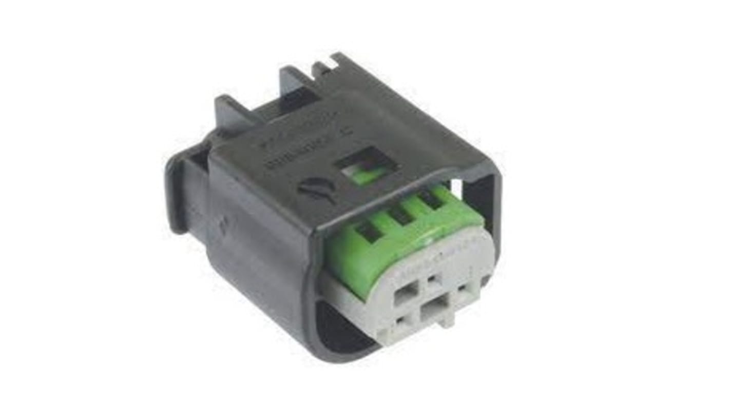 TE Connectivity 1-967642 Gehäuse für Buchsenklemmen MQS Serie, Buchse, Gerade, 0,75 mm², 3, Gehäuse für Buchsenklemme,