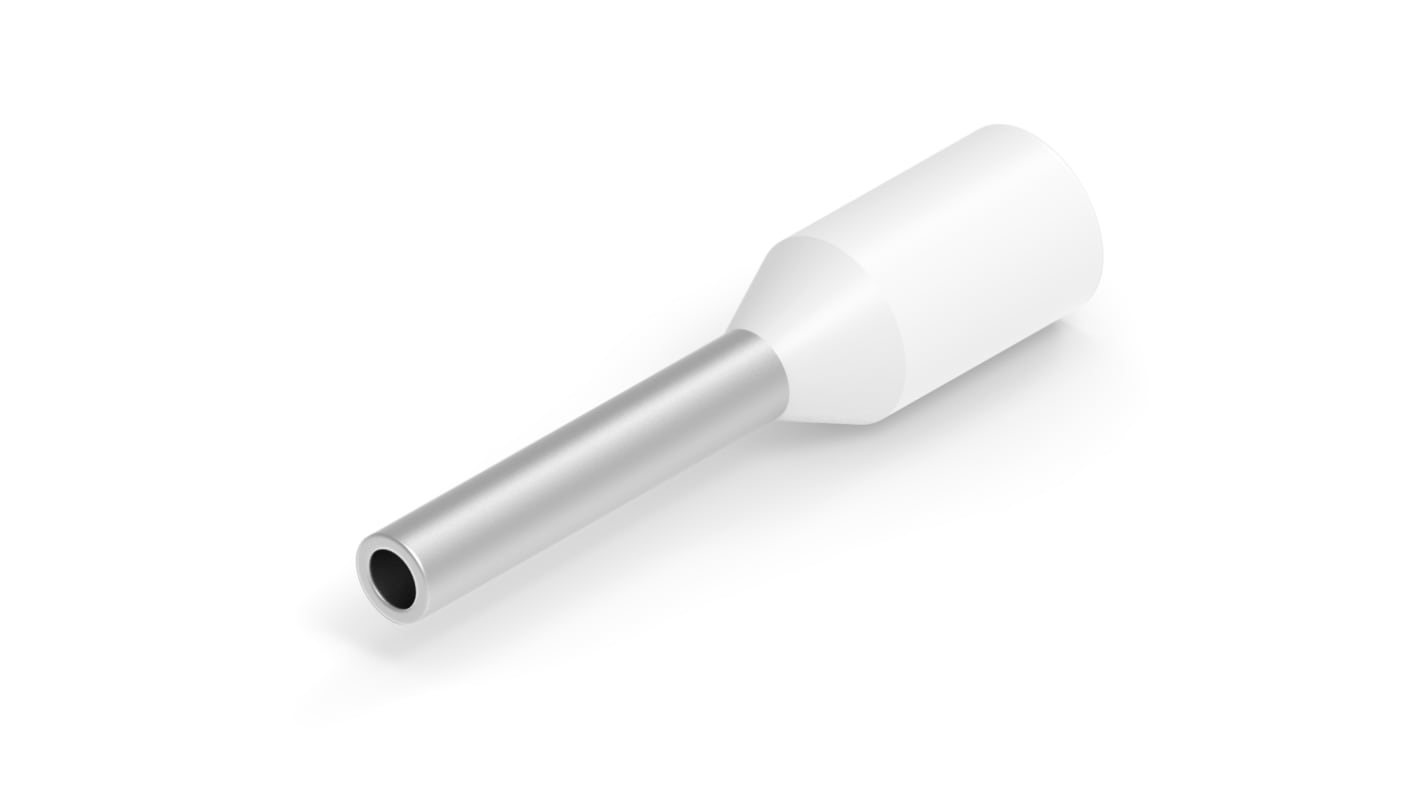 TE Connectivity, 966067 Insulated Ferrule, 8mm Pin Length, 1mm Pin Diameter, White