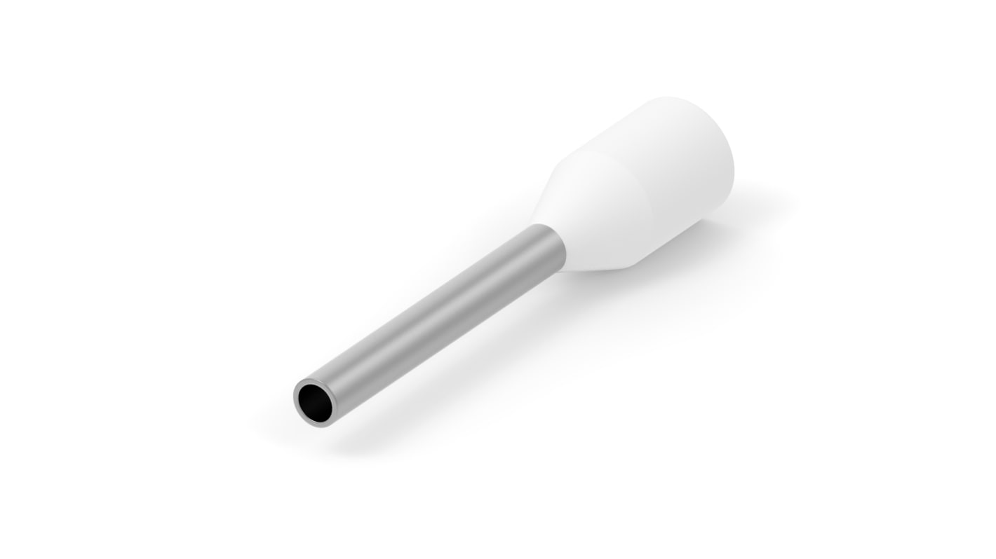 TE Connectivity, 966067 Insulated Ferrule, 10mm Pin Length, 1mm Pin Diameter, White